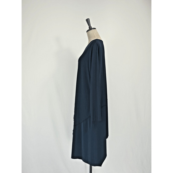 Sun Kim / Comfy USA Navy Blue Asymmetrical Tunic Top Modal XL #0041 - Picture 3 of 5